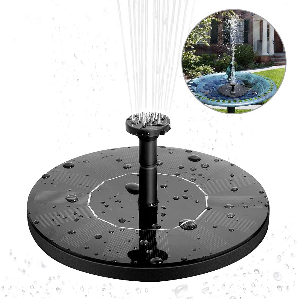 Solar-brunnen Solar-wasserpumpe 1,4 W Monokristalliner Solar-schwimmbrunnen Einfach Zu Bedienende Solar-brunnenpumpe Für Gartenterrasse Vogelteich Pool Und Teich,soekavia