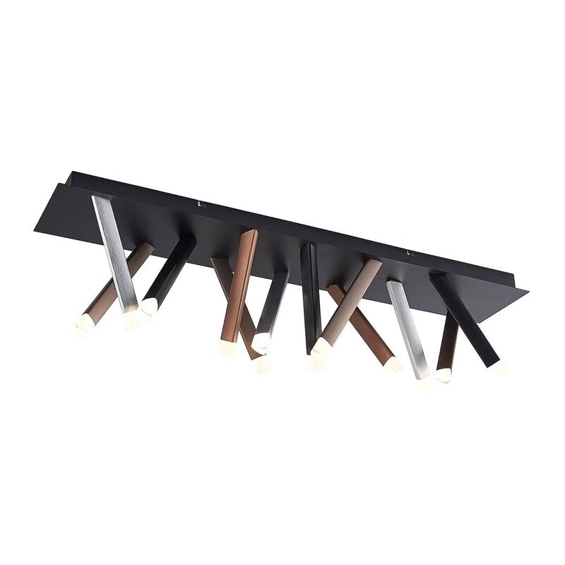 [neuwertig] B-ware Lucande Deckenleuchte Led Lampe Stoika 100cm Eckig Metall Dimmbar Modern Weiß