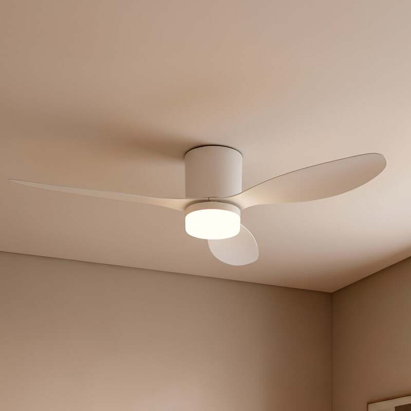 [gebraucht] B-ware Lucande Deckenventilator Ventilator Led Weiß Kayu Leise Dc Raumlüfter 132 Cm