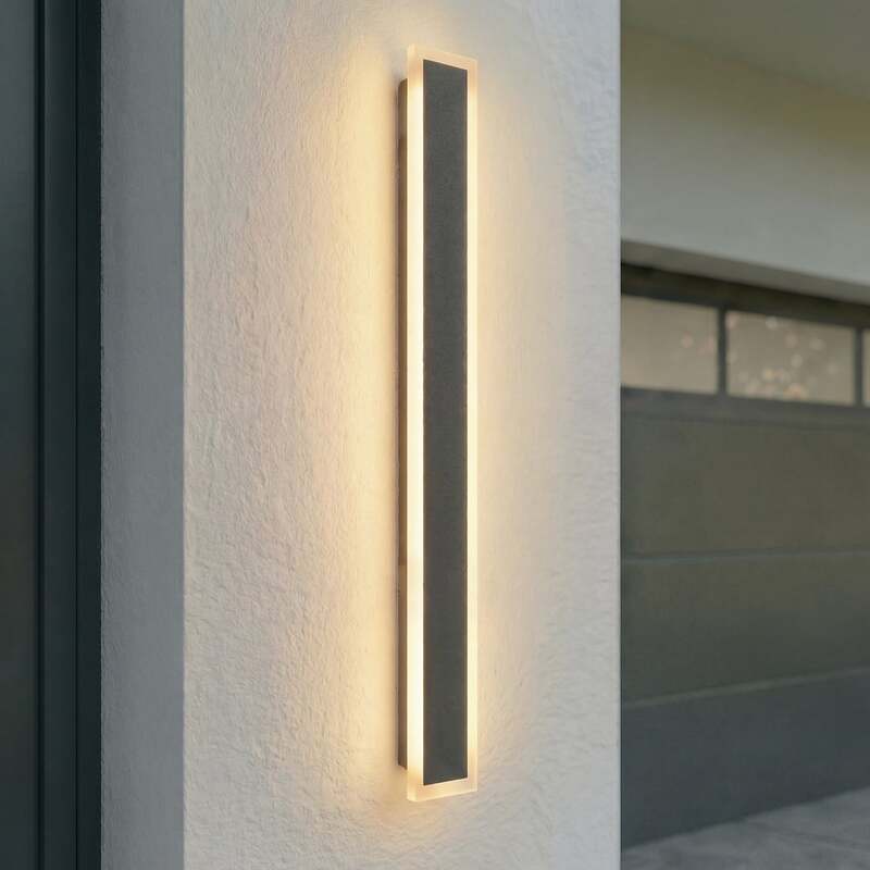 [gebraucht] B-ware Lucande Außenwandleuchte Ilora Led Gartenlampe Schwarz 100cm Cct Ip65 4080lm