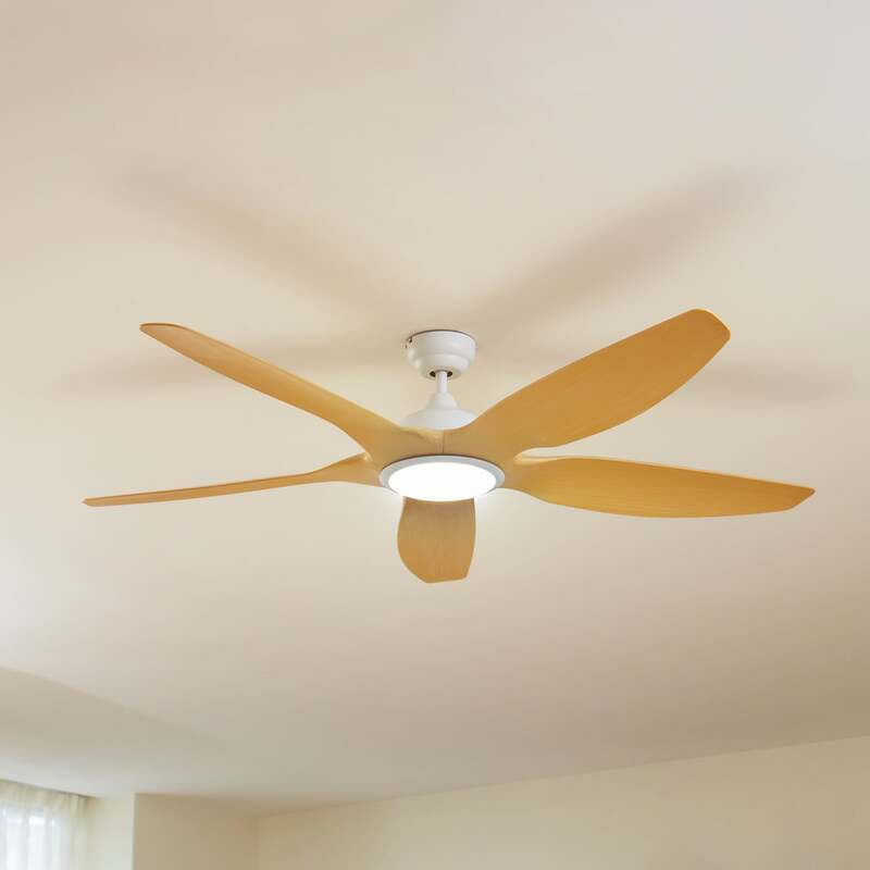 [gebraucht] B-ware Lucande Led-deckenventilator Omendo Weiß Dc Leise Dimmbar Für Räume Bis 15 M²