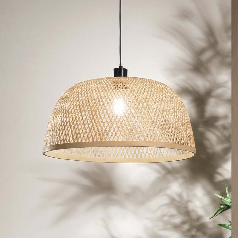 [gebraucht] B-ware Luce Ambiente Design Pendellampe Hängeleuchte Bamboo Led Lampe Dimmbar Braun