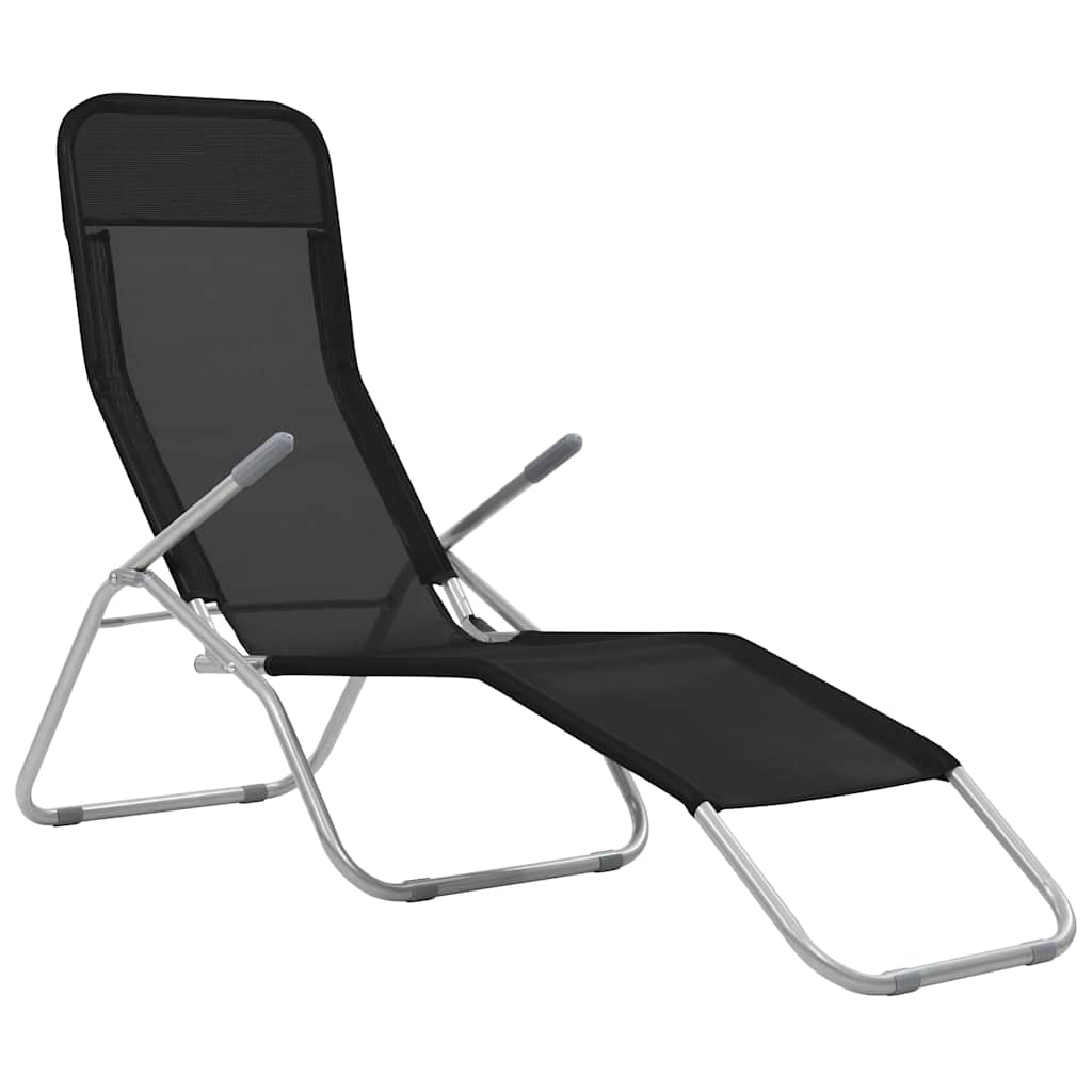 Maison Exclusive - Klappliegen 2 Stk. Textilene Schwarz