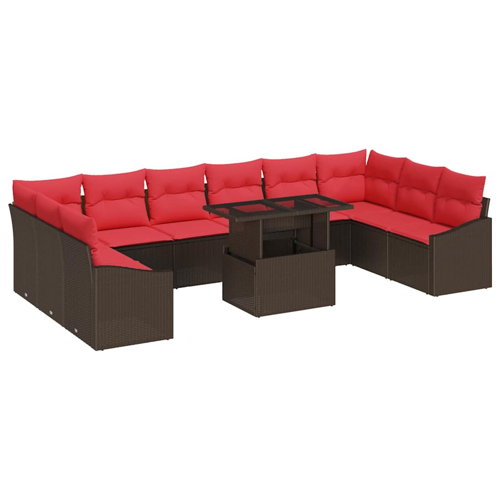 Maison Exclusive - Sofa Set 11 Stk. 10-sitzanzahl Braun Und Rot P