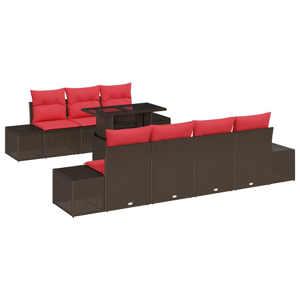 Maison Exclusive - Garten-sofa-set 8 Stk. 7-sitzanzahl Braun Und