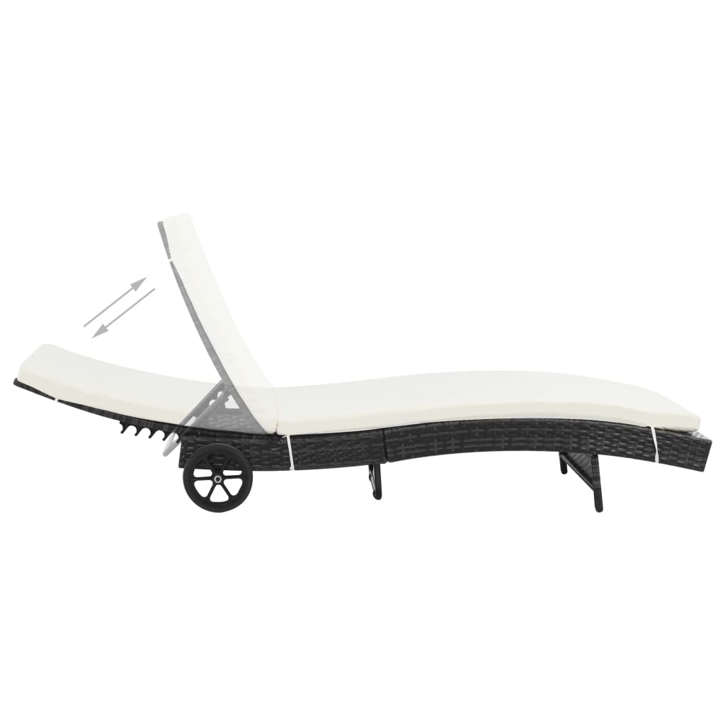 Maison Exclusive - Sonnenliege Mit Rollen Und Auflage Poly Rattan