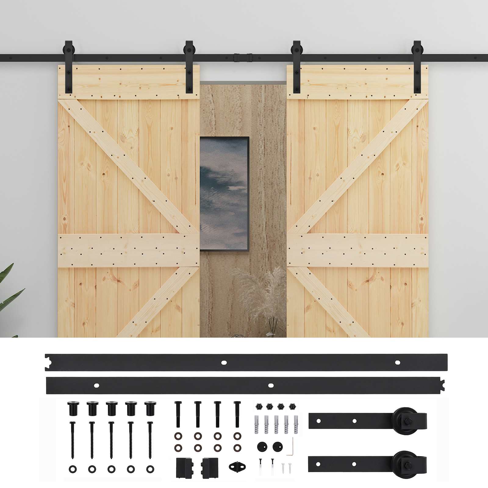 Maison Exclusive - Schiebetür 2 Stk. 100 X 210 Cm Massives Kiefer