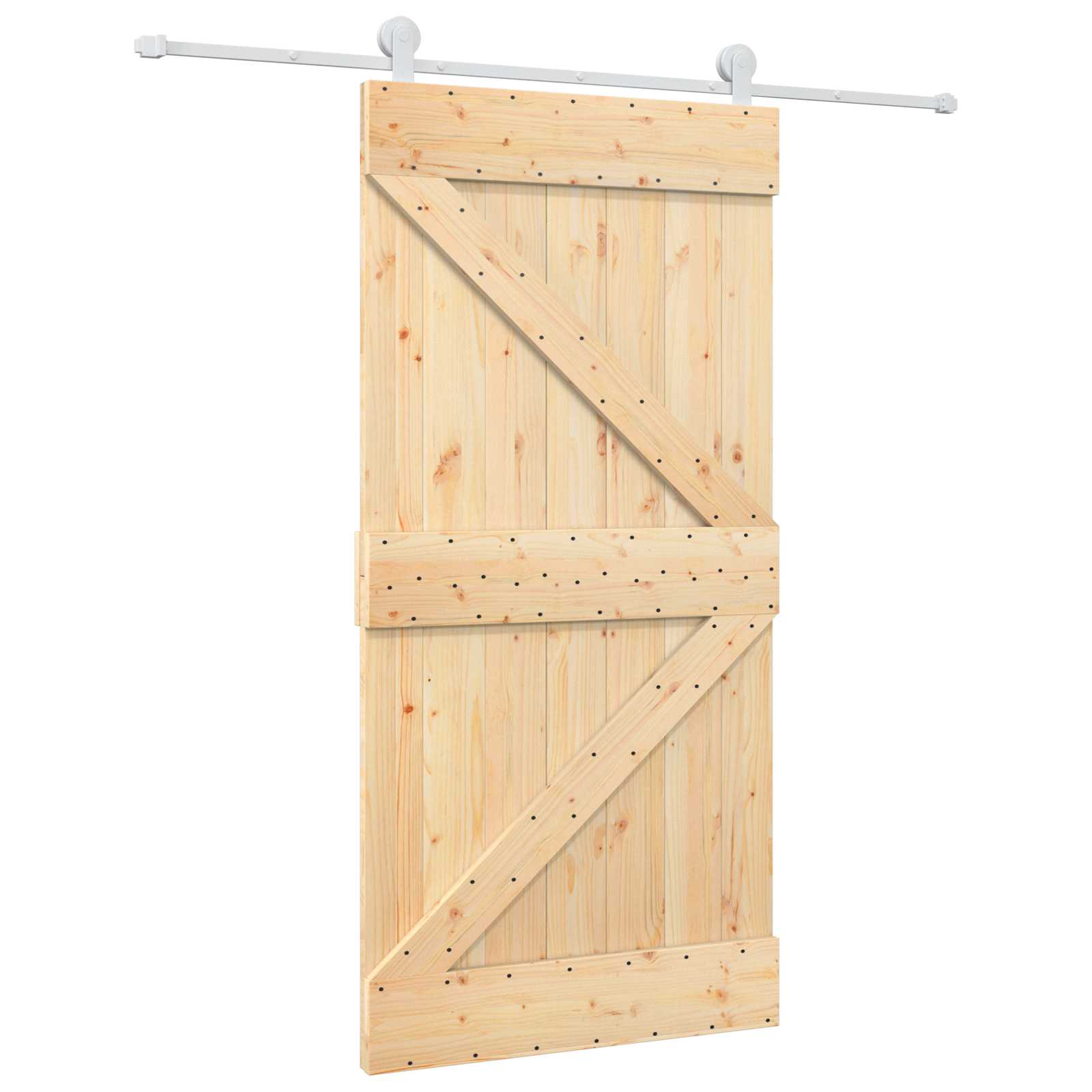 Maison Exclusive - Schiebetür 100 X 210 Cm Massives Kiefernholz N