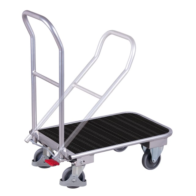 VARIOfit Aluminium Klappbügelwagen mit Riefengummimatte 720 x 450 mm