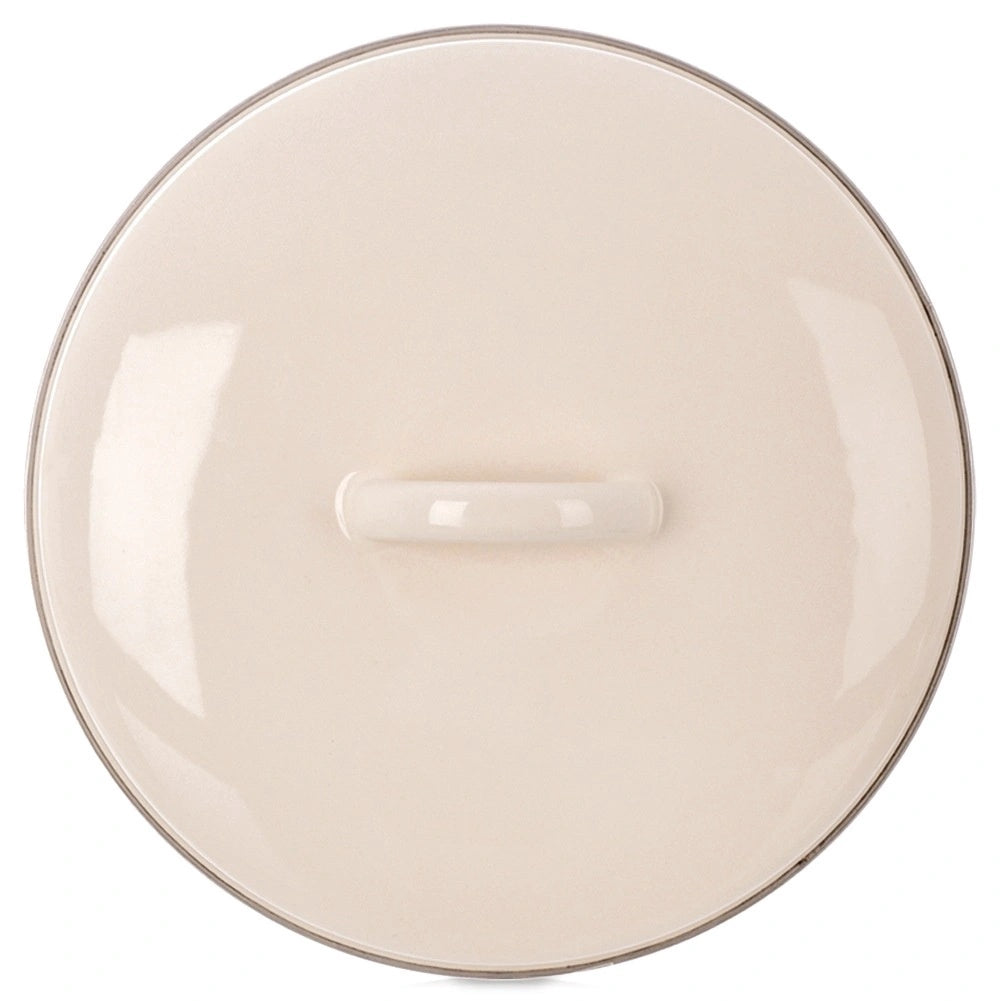 22 Cm Cream Enamel Pot Lid With Handle