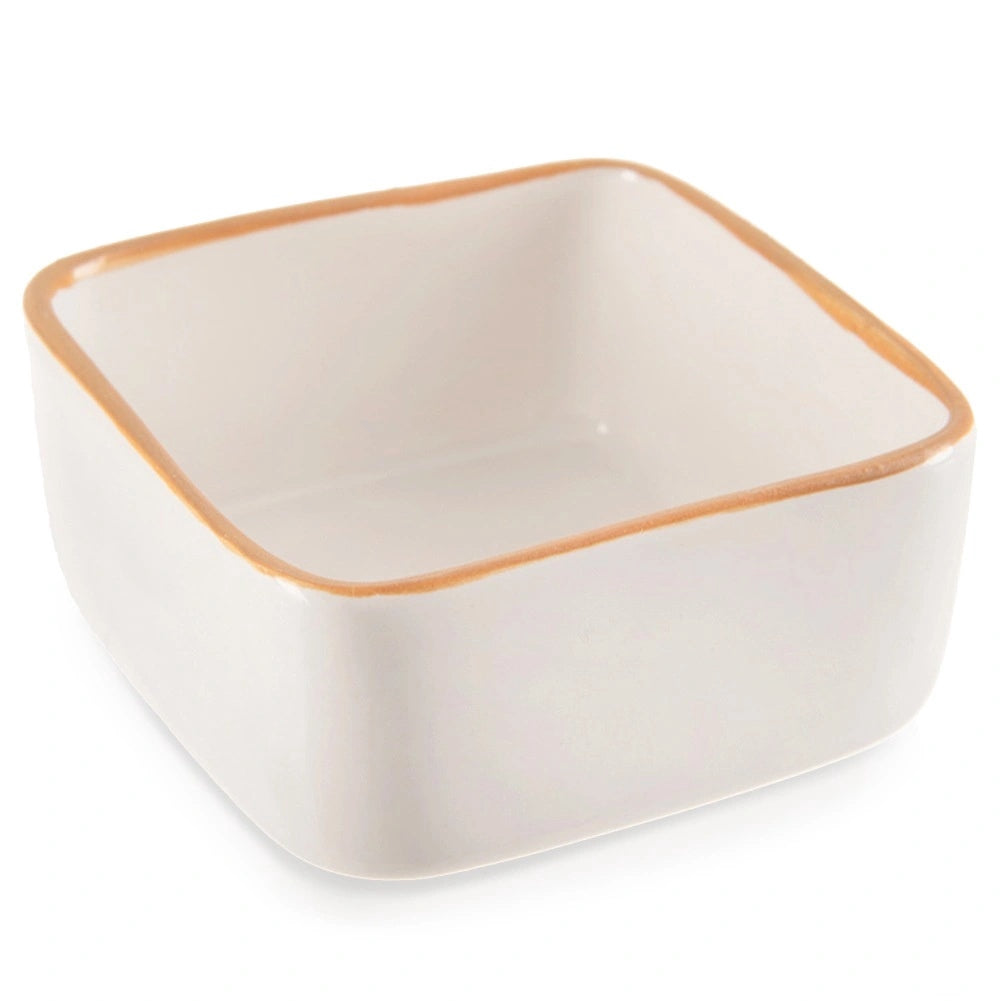 Ceramic Square Ramekin, White, 90 Ml, Oven Safe