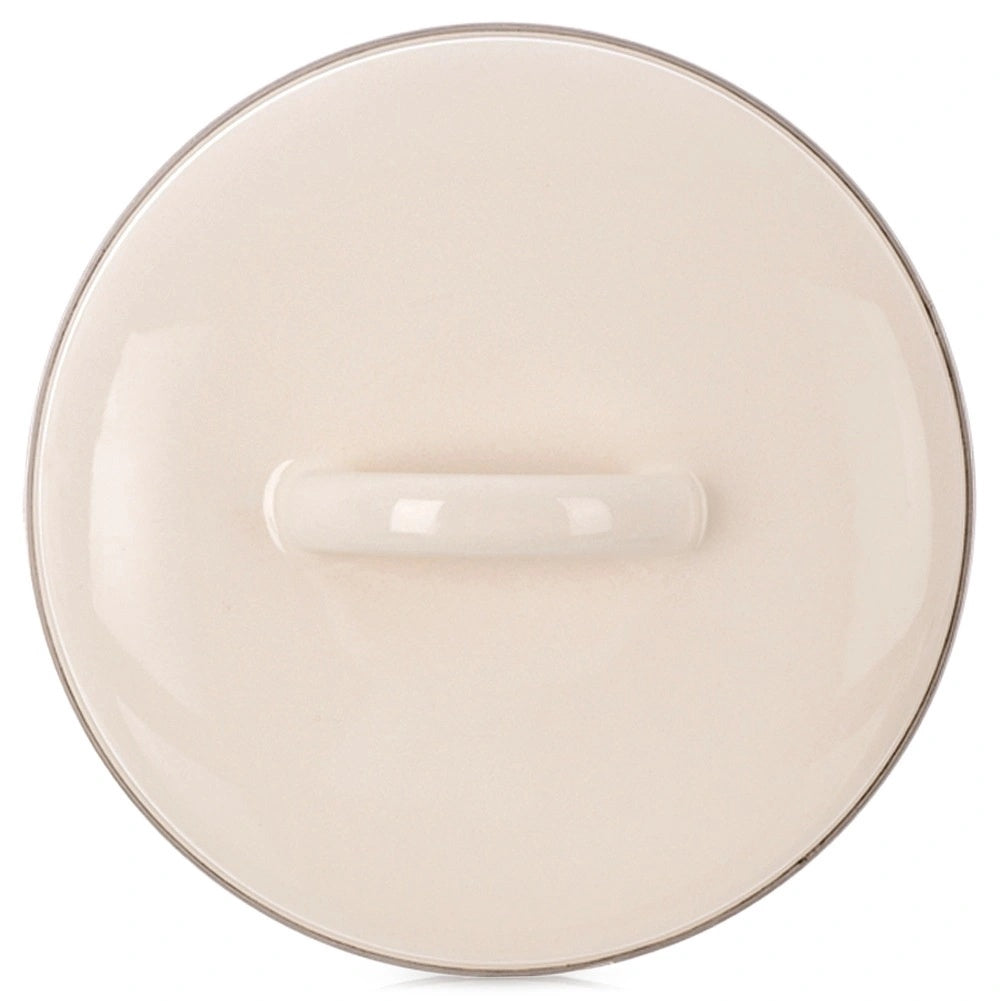 Enamel-coated Steel Lid For 14 Cm Pots, Cream