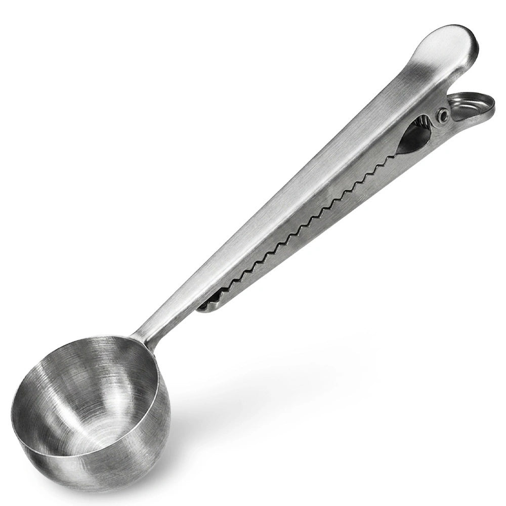 Stainless Steel Coffee Scoop With Clip, 18 Cm