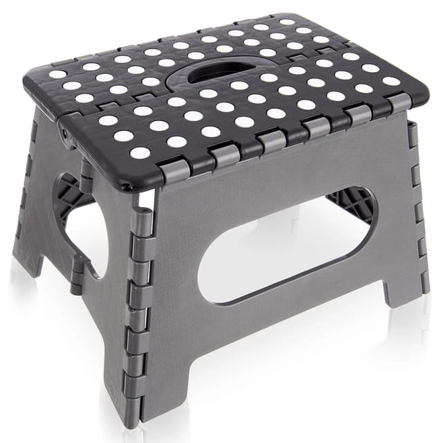 Folding Non-slip Step Stool, Black, 150 Kg Capacity