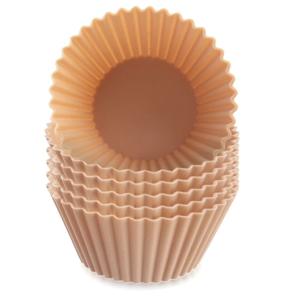 Silicone Muffin Molds, Beige, 6.5 Cm, Set Of 6