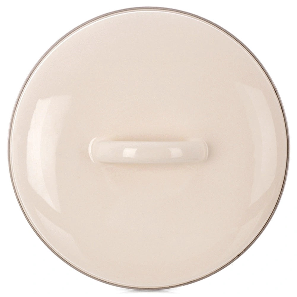 Enameled Steel Pot Lid With Handle, Cream, 16 Cm