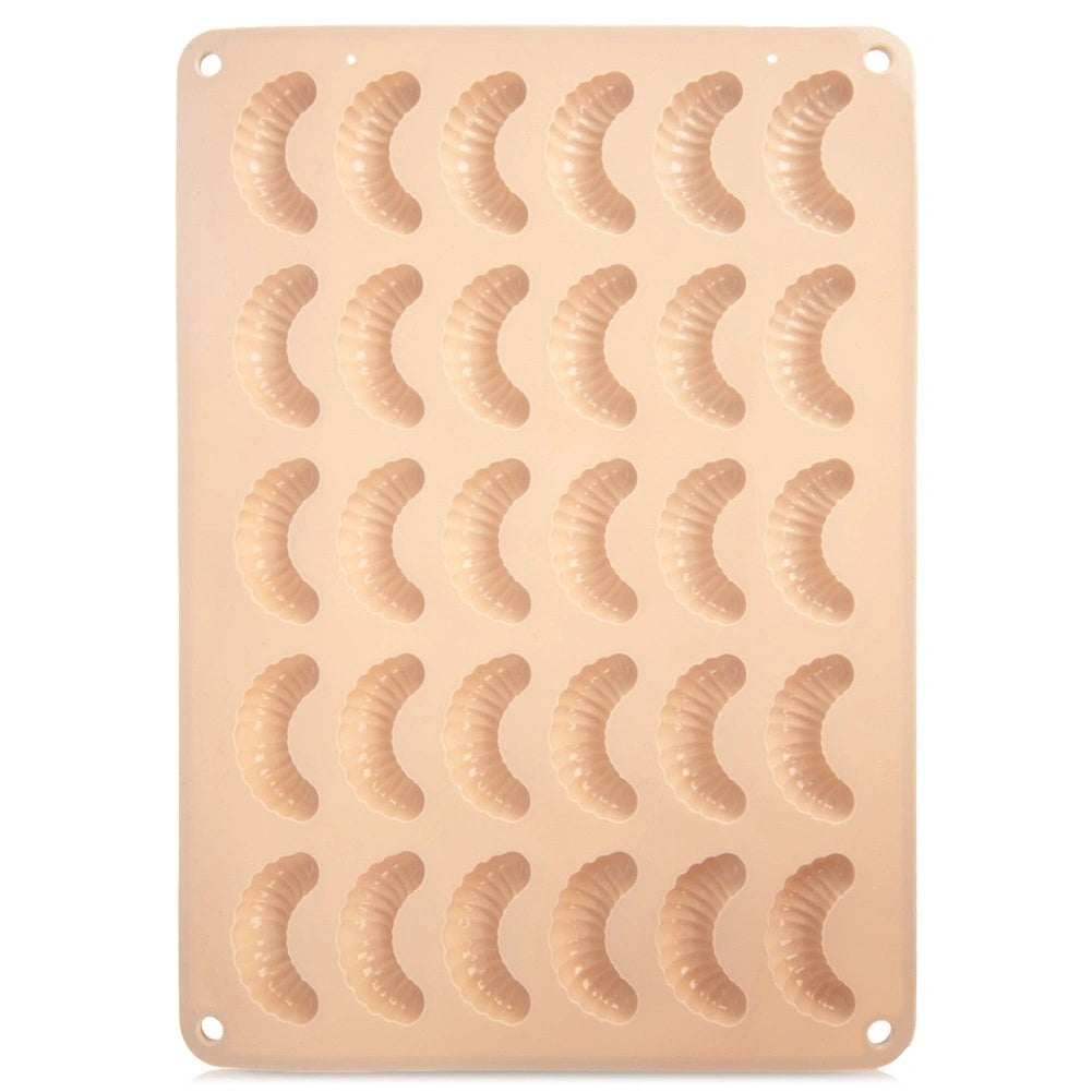 Silicone Crescent Cookie Mold, Beige, 34.5x24.5 Cm