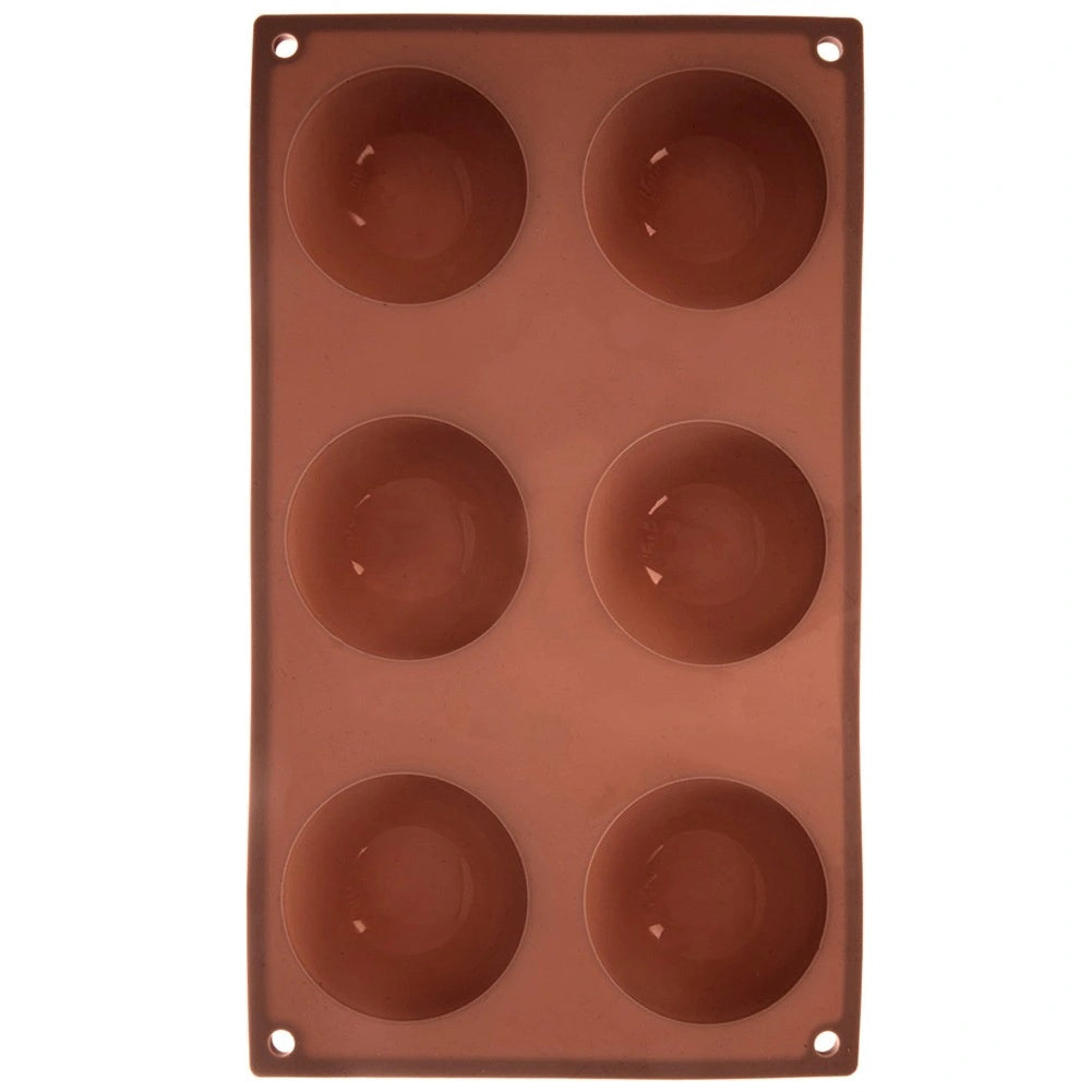 Silicone Semi-sphere Baking Mold, Brown, 28x16.5x3 Cm