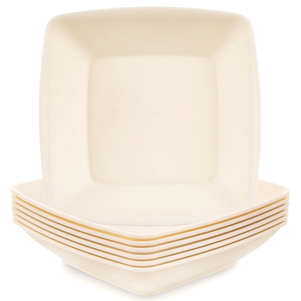 Plastic Soup Bowls, Cream, 17.5 Cm, 500 Ml, Set Of 6