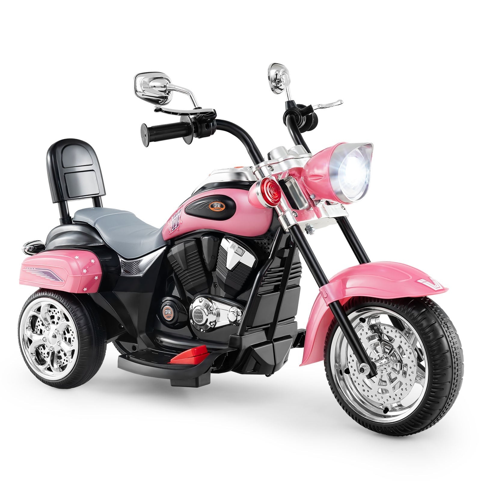 6v Kinder-elektromotorrad, Pink, Mit Einstellbaren Lichtern Und Sound