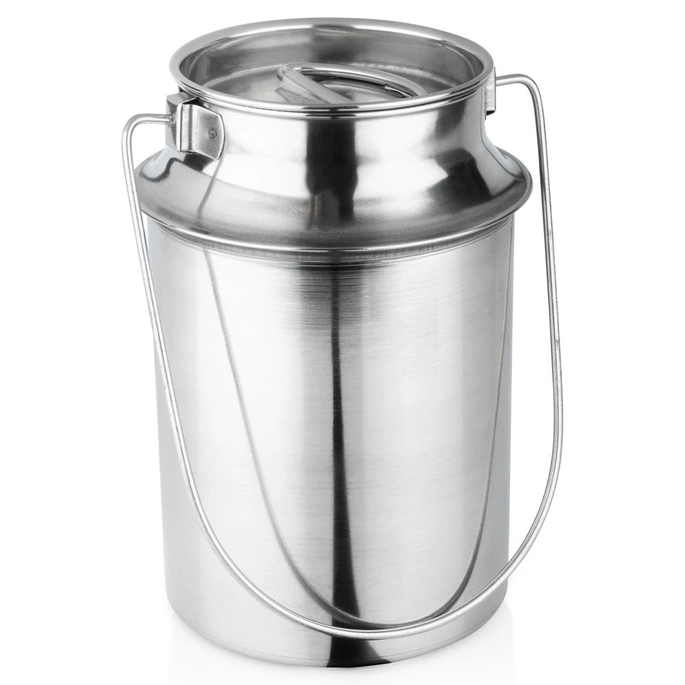 Stainless Steel Milk Can With Lid And Handle, 3.2l