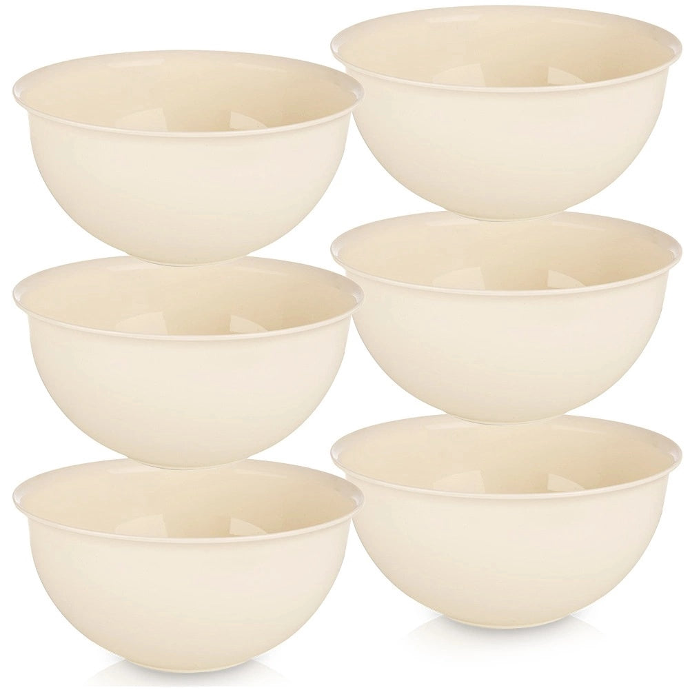 Plastic Bowls Set, Cream, 13 Cm, 500 Ml, 6 Pcs