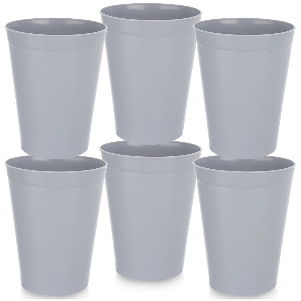 Plastic Mugs Set, Gray, 300 Ml, 6 Pieces