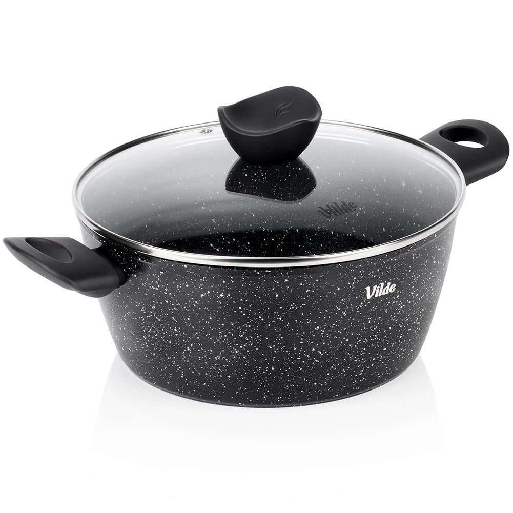 Granite Coated Pot With Glass Lid, 24 Cm, 3.6 L