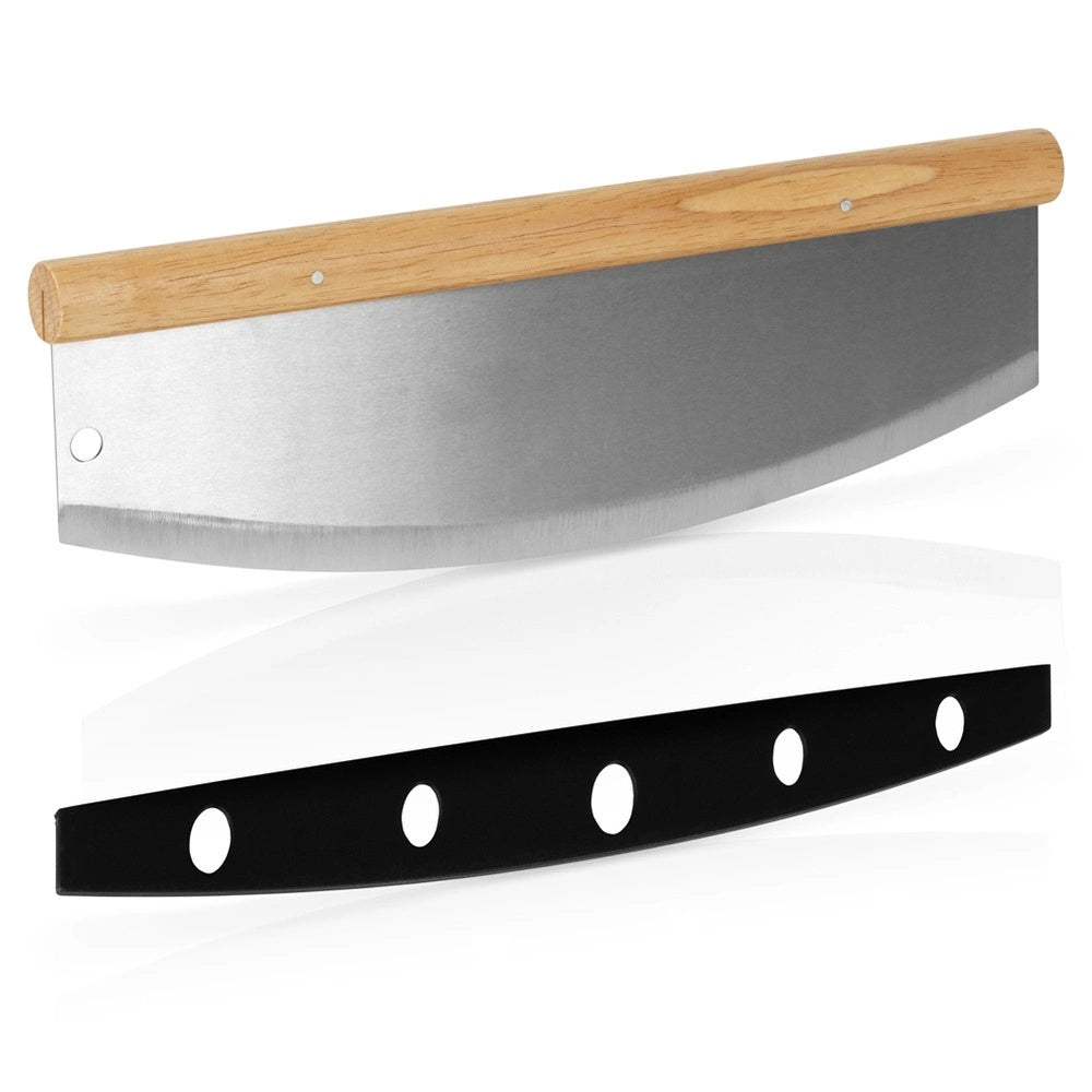 Stainless Steel Pizza Knife 35x12 Cm With Bamboo Handle