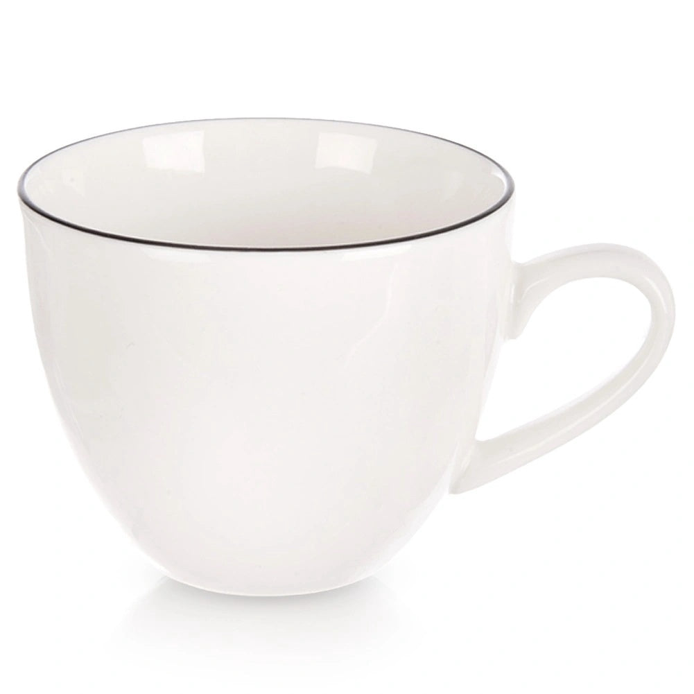 Porcelain Espresso Cup, White, 100 Ml, Black Rim