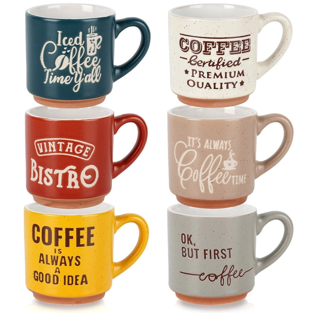 Espresso Cups Set, Ceramic, 110 Ml, 6 Colors