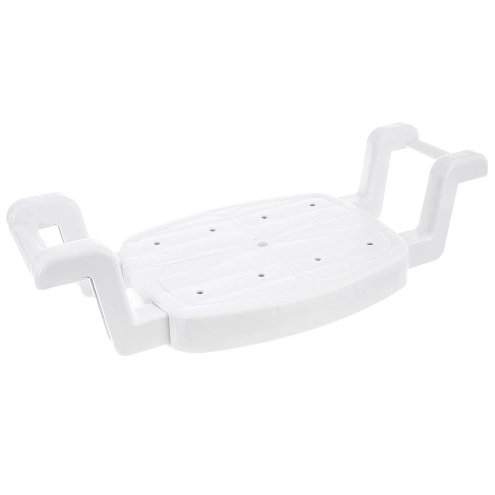 Adjustable White Bath Seat, 58-77 Cm, Durable Plastic
