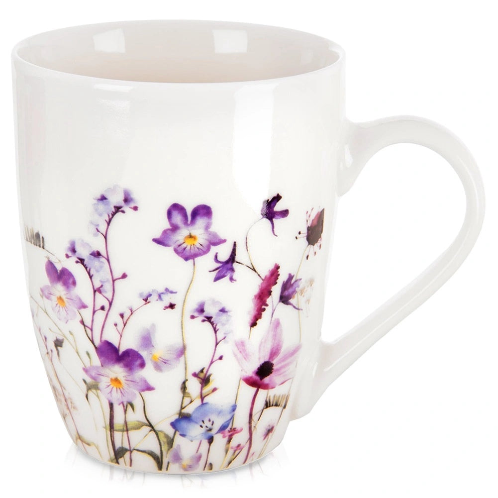 Porcelain Mug, Floral Design, 360 Ml, Microwave Safe
