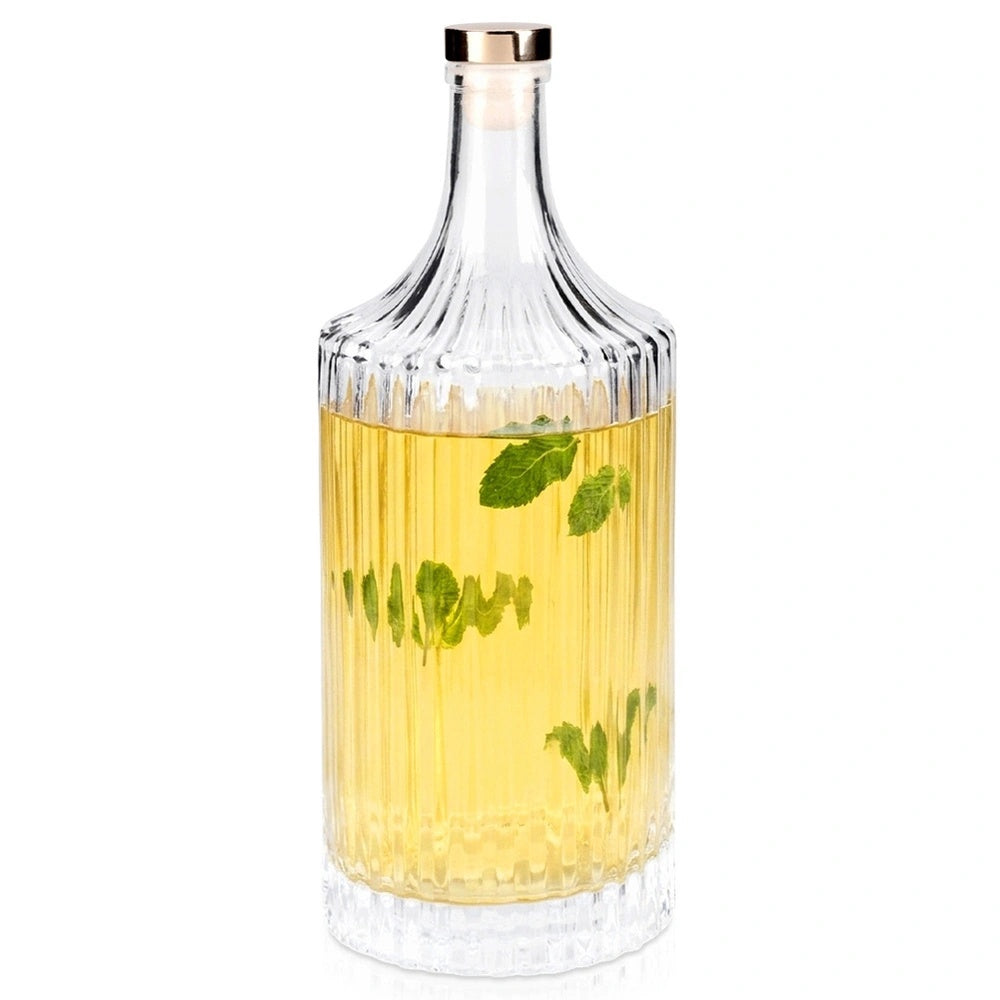 Glass Bottle With Cork, 1l - Dishwasher Safe