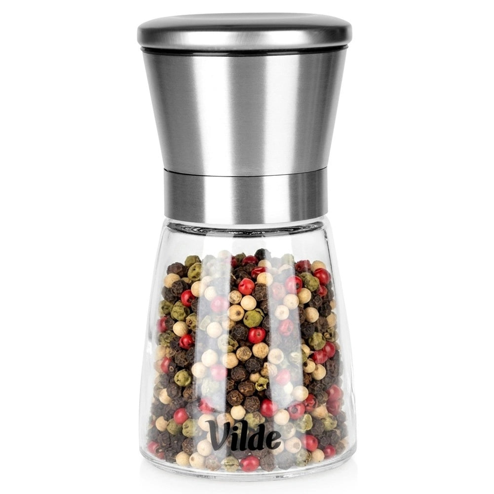 Glass Pepper And Salt Grinder, 13.5 Cm, Adjustable Grind