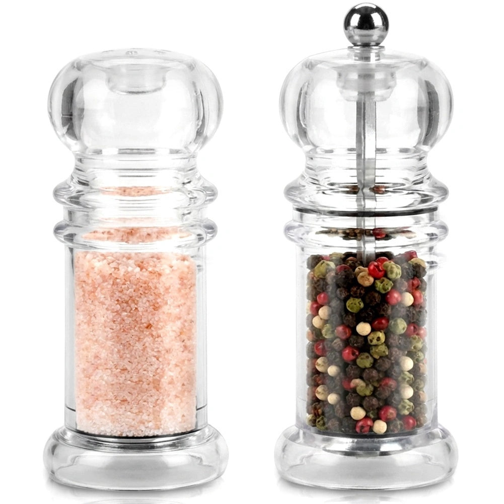 Acrylic Pepper Mill & Salt Shaker Set, 11 Cm, 2 Pcs