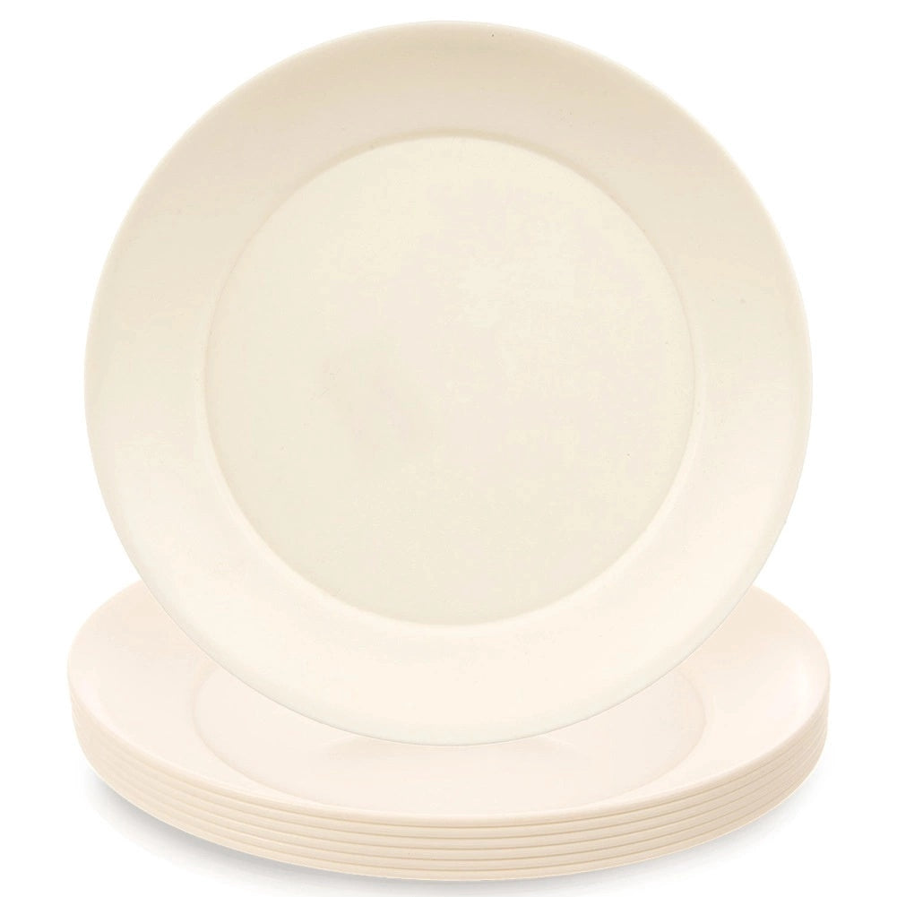 Plastic Dessert Plates, Cream, 20.5 Cm, Set Of 6