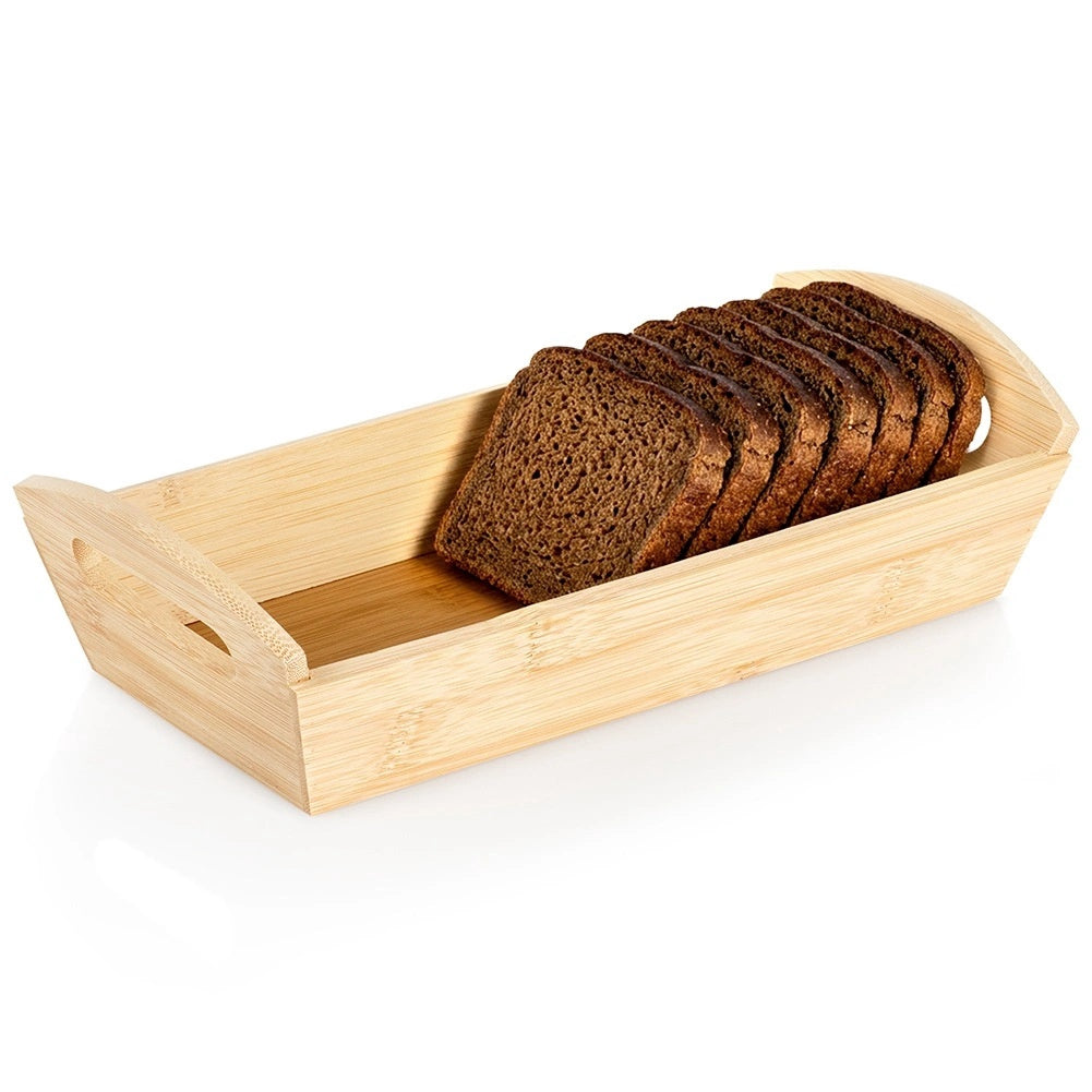Bamboo Bread Basket With Handles, 29x14x7.5 Cm
