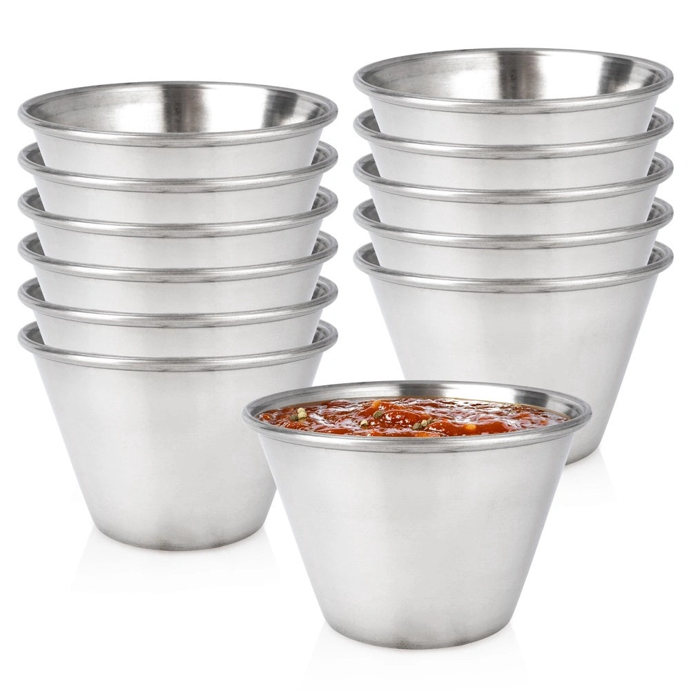 Stainless Steel Dipping Bowls, 100 Ml, Set Of 12