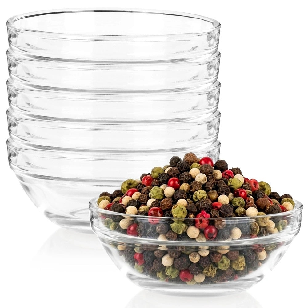 Glass Bowls Set, 215 Ml, 6 Pieces, Dishwasher Safe