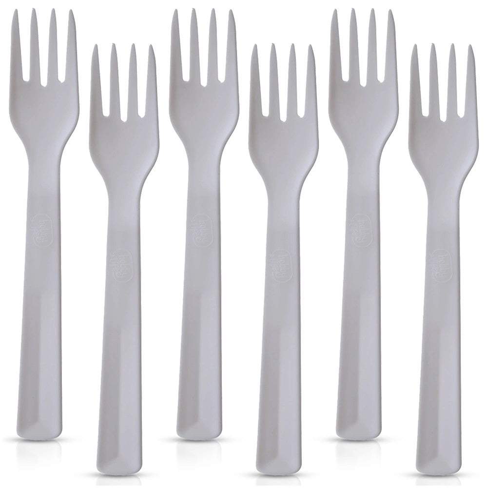 Plastic Forks, Gray, 18 Cm, Set Of 6