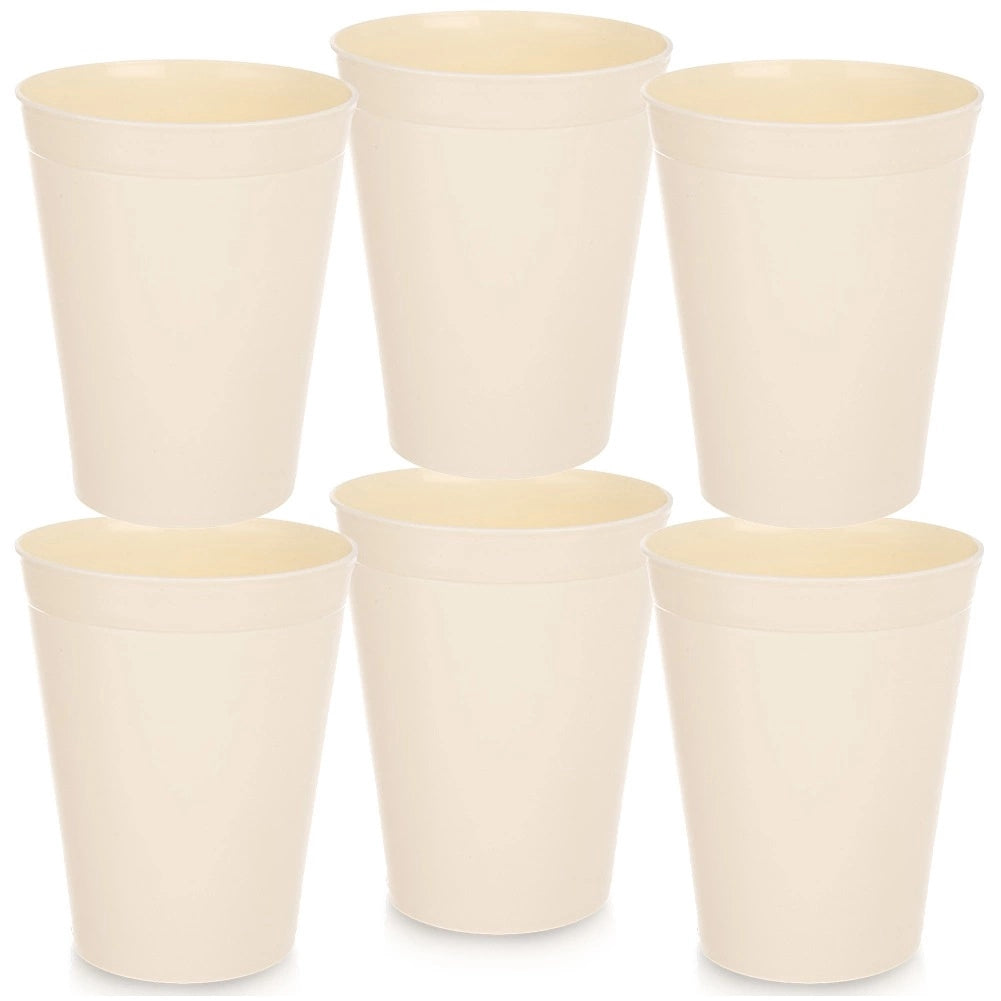 Plastic Mugs Set, Cream, 300 Ml, 6 Pieces