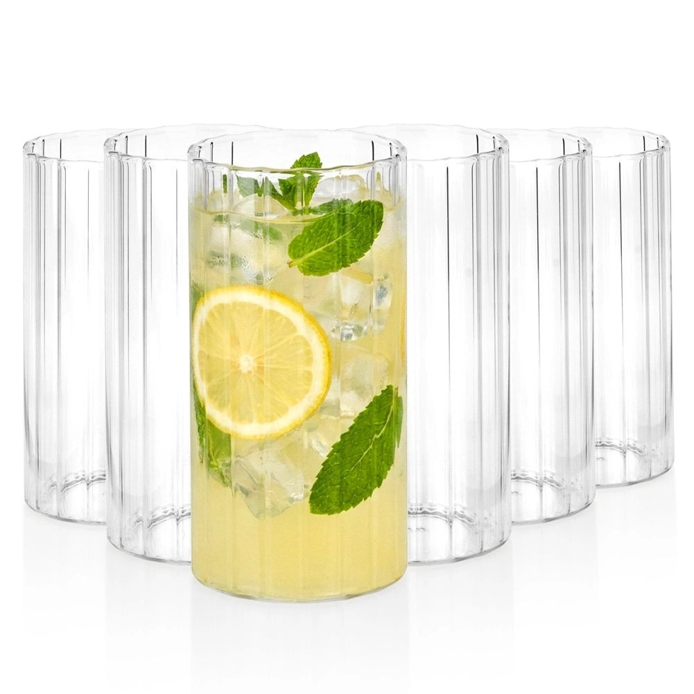 Glass Tumblers Set, 360ml, Borosilicate Glass, 6 Pieces