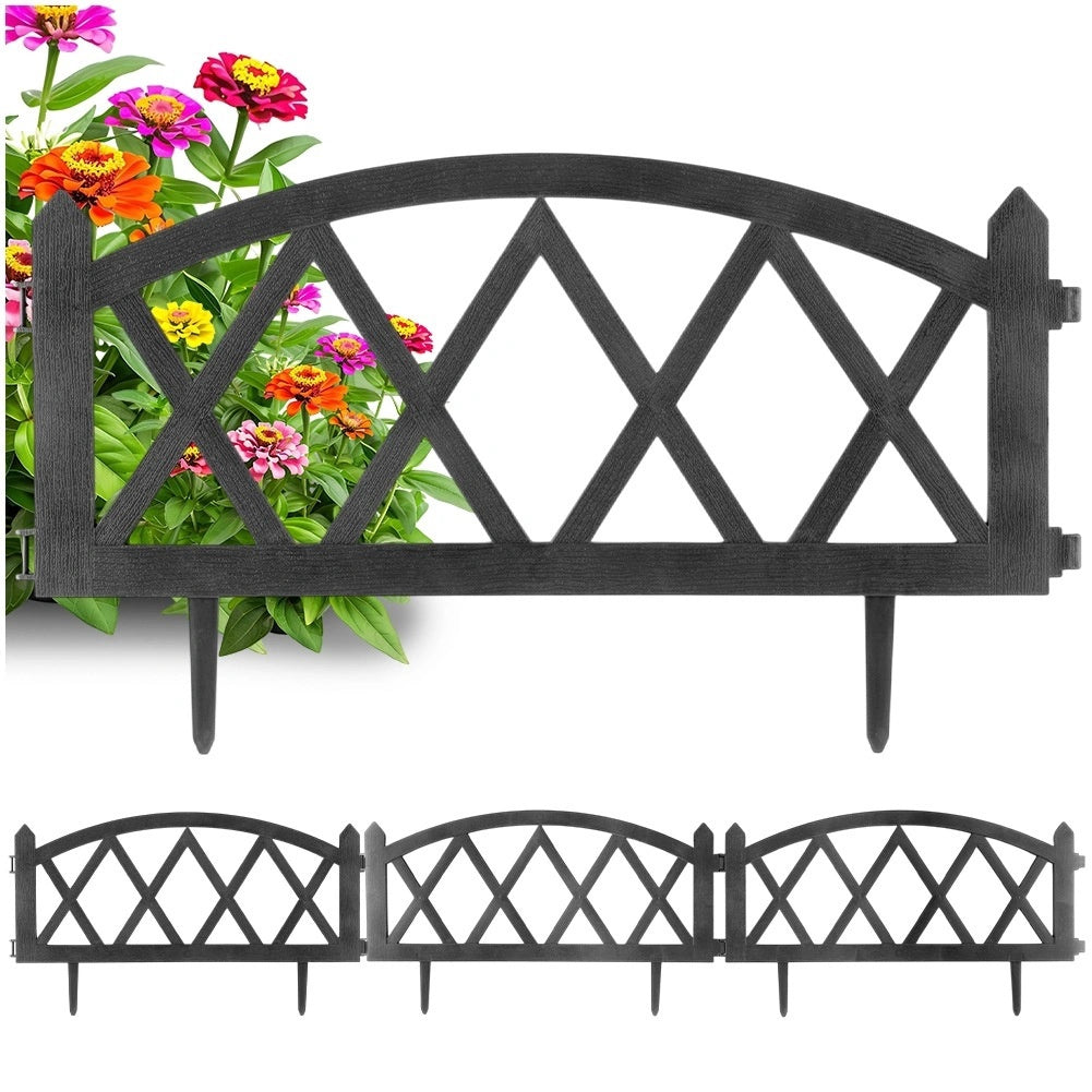 Garden Fence Panels, Gray, 57x25 Cm, Set Of 4