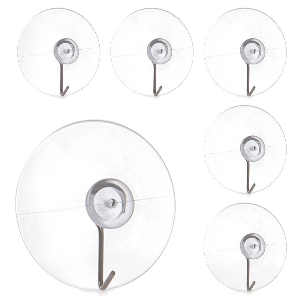 Suction Cup Hooks, 4.5 Cm, Set Of 6, Stainless Steel