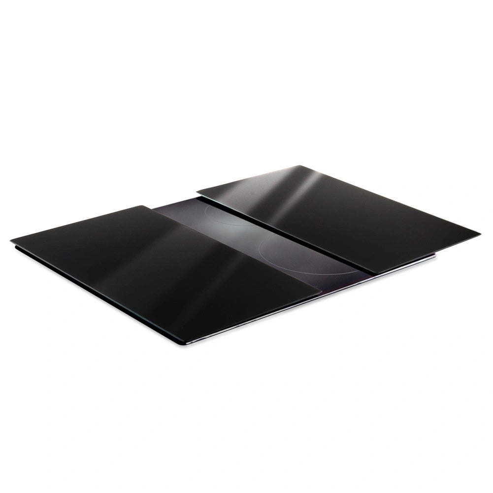 Glass Cutting Boards & Stove Cover, Black, 60x52 Cm, Set Of 2
