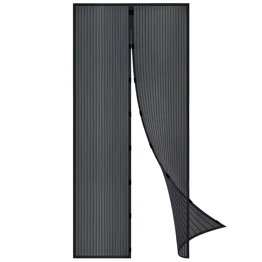 Magnetic Fly Screen Door, Black Polyester, 212x100 Cm