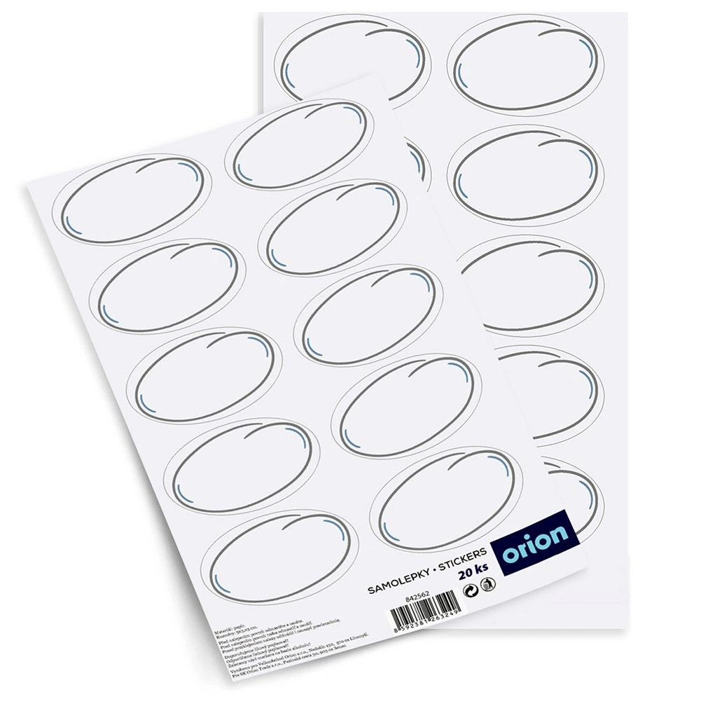 Self-adhesive White Jar Labels, 20 Pack, 5x3 Cm