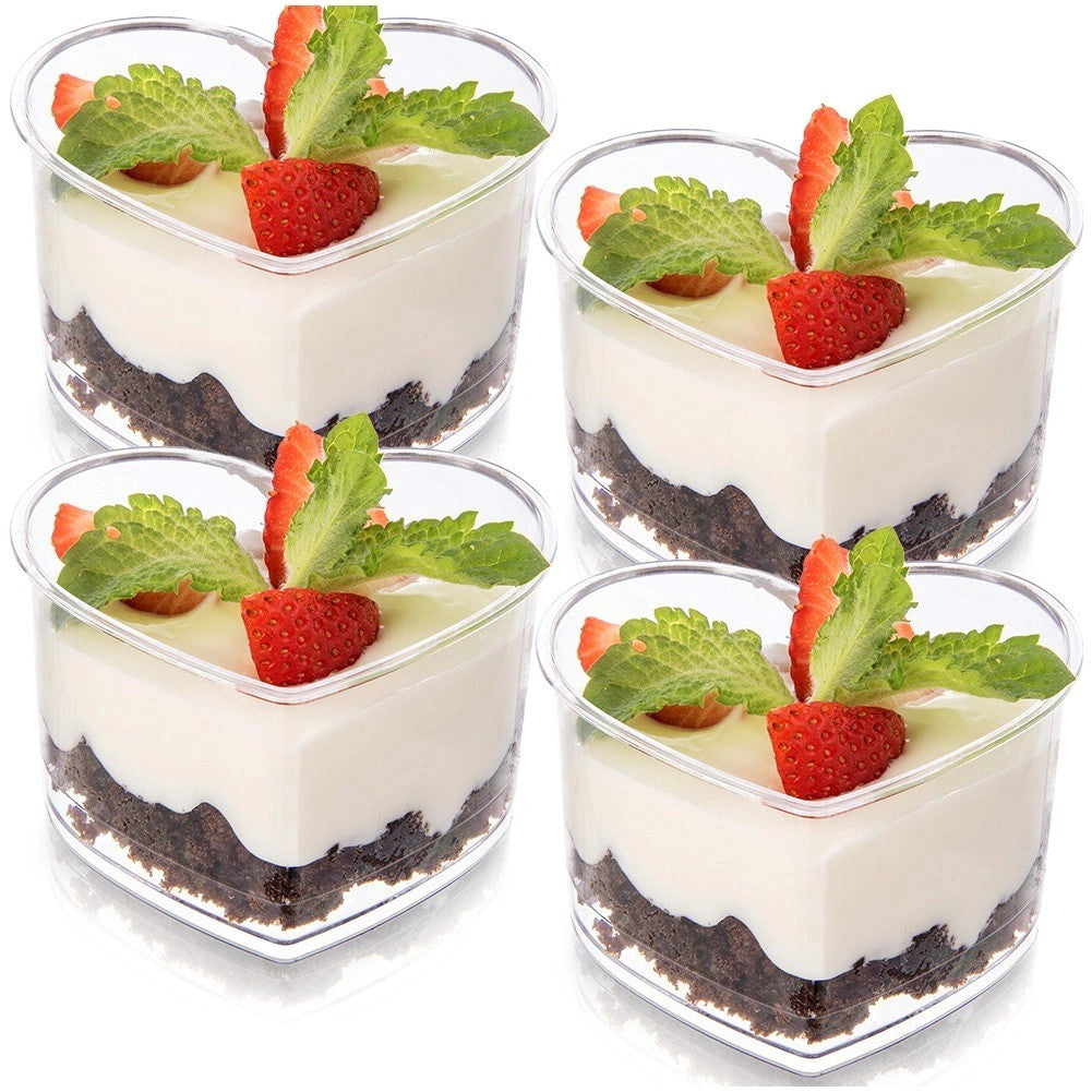 Heart-shaped Dessert Cups, 130 Ml, Set Of 4