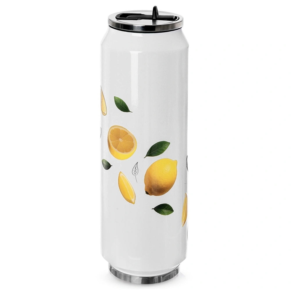 700 Ml Stainless Steel Thermal Travel Mug - Lemon Design